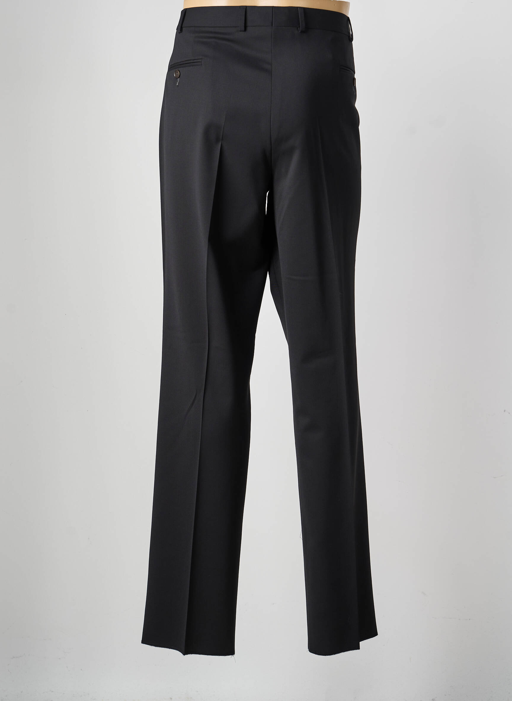 Pantalon drept țesătură poplin mărime normală negru SAINT HILAIRE bărbat