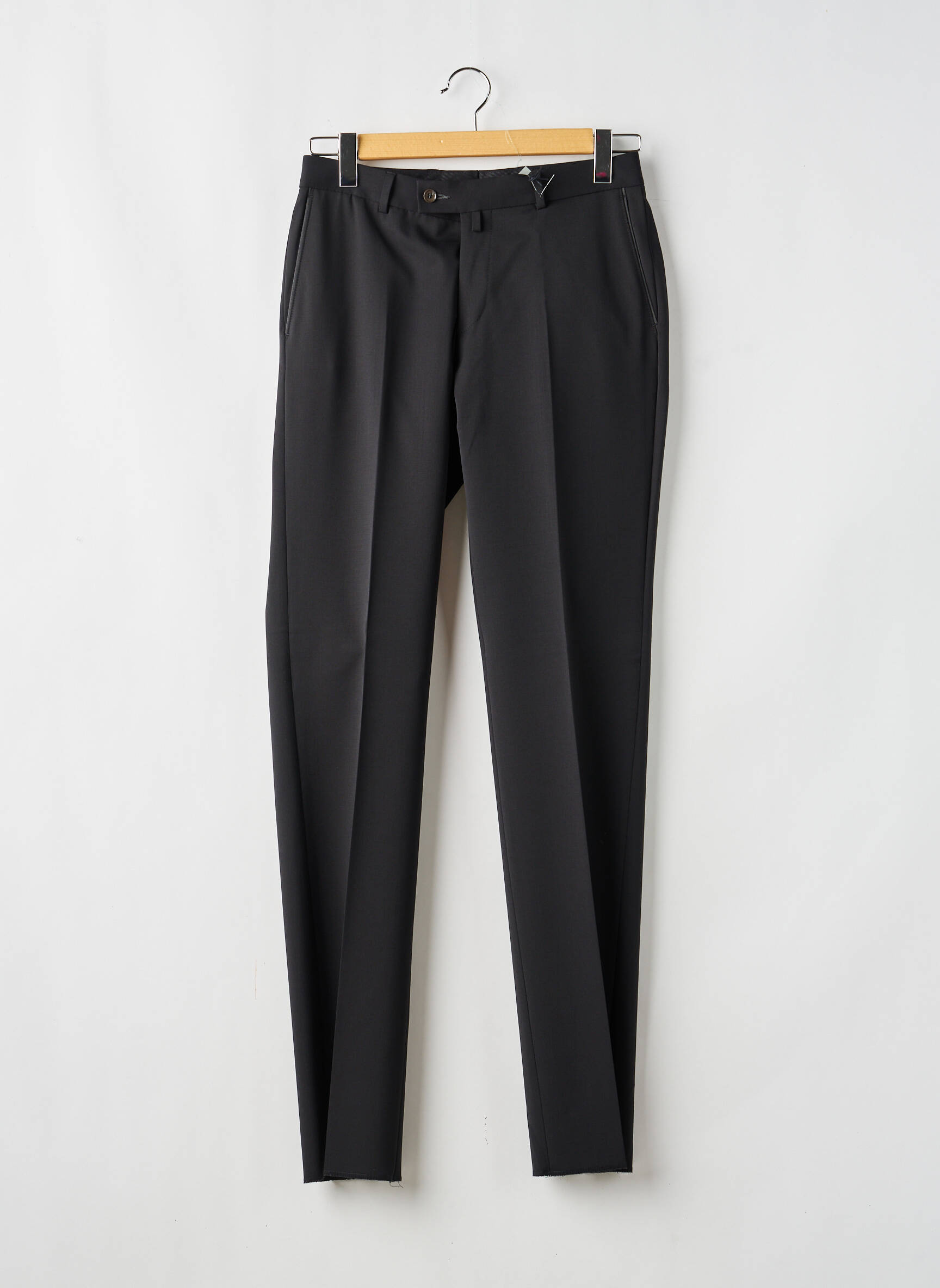 Pantalon drept țesătură poplin mărime normală negru SAINT HILAIRE bărbat
