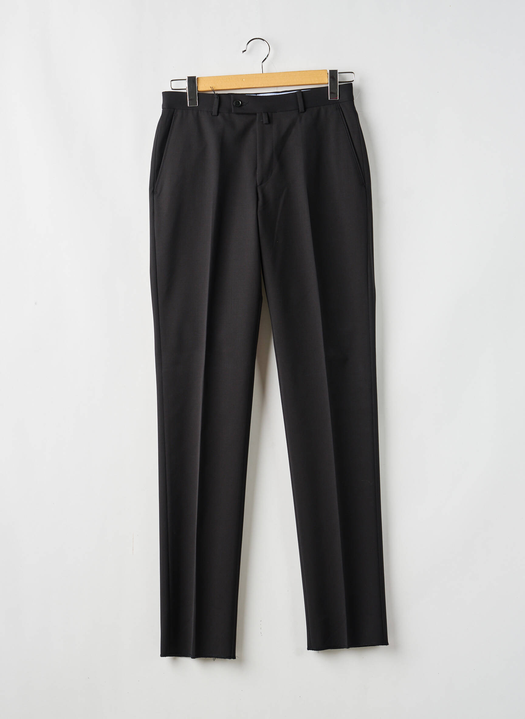 Pantalon drept țesătură poplin mărime normală negru SAINT HILAIRE bărbat