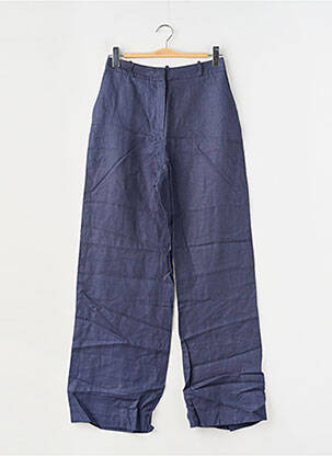 Pantalon larg țesătură crep talie înaltă albastru FACETTES STUDIO femeie