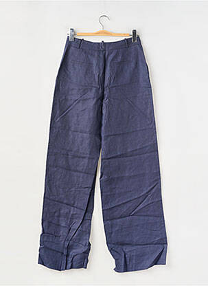Pantalon larg țesătură crep talie înaltă albastru FACETTES STUDIO femeie