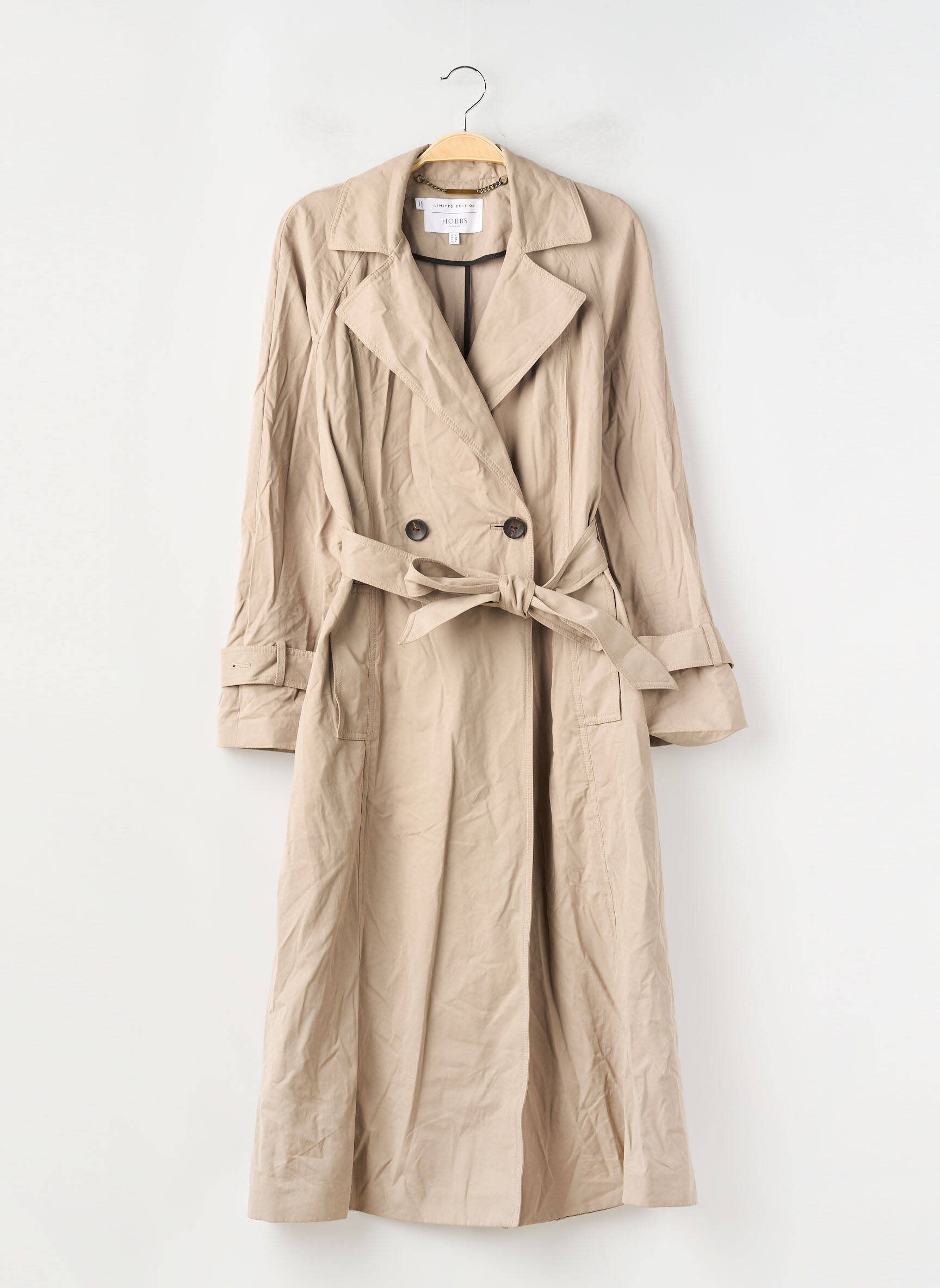 Trench țesătură poplin fără glugă bej HOBBS femeie