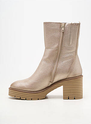 Botine/ghete material neted toc de 7 la 9 cm auriu SOFTWAVES femeie