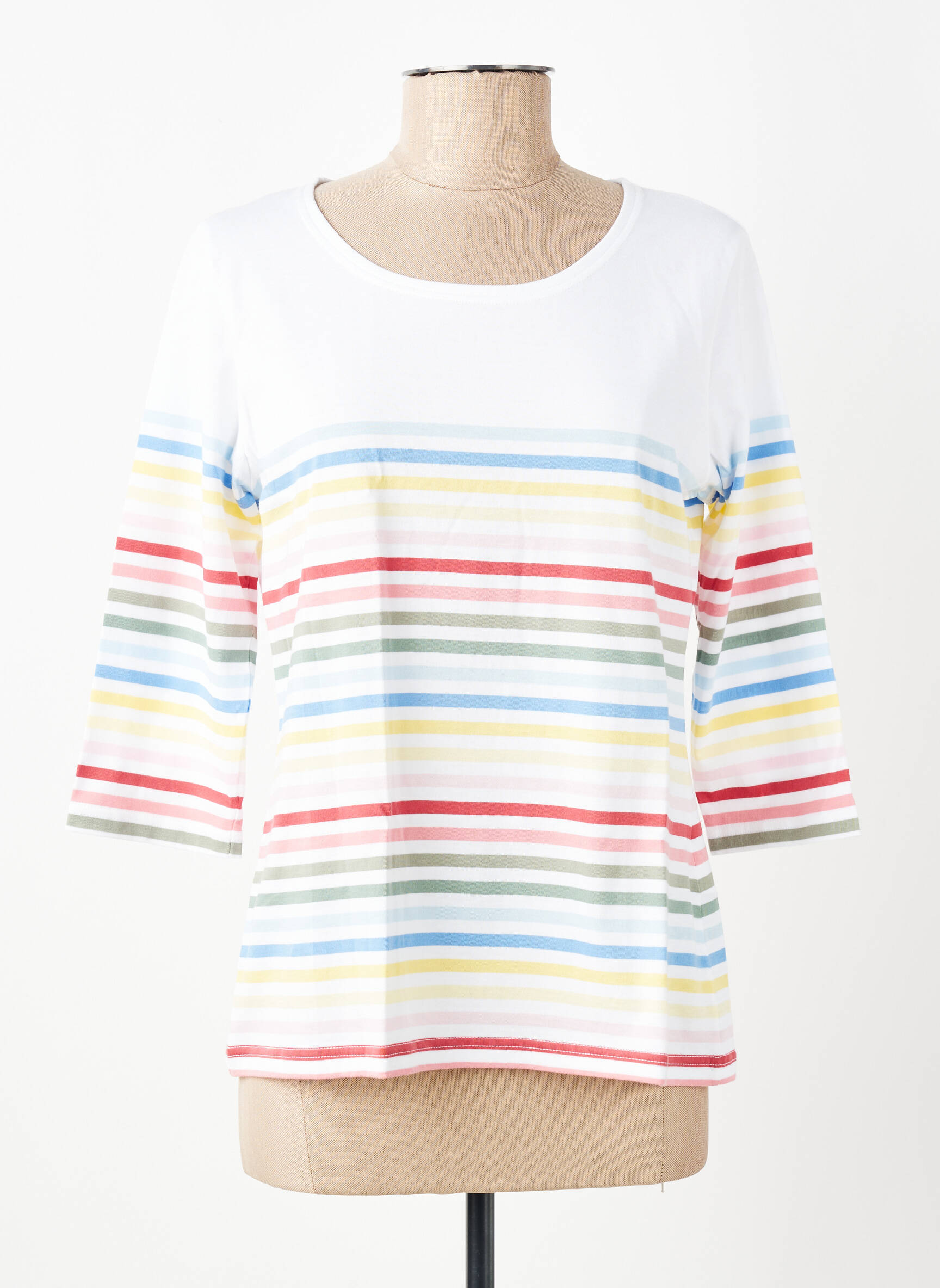 Tricou mâneci 3/4 mâneci 3/4 alb ARMOR LUX femeie