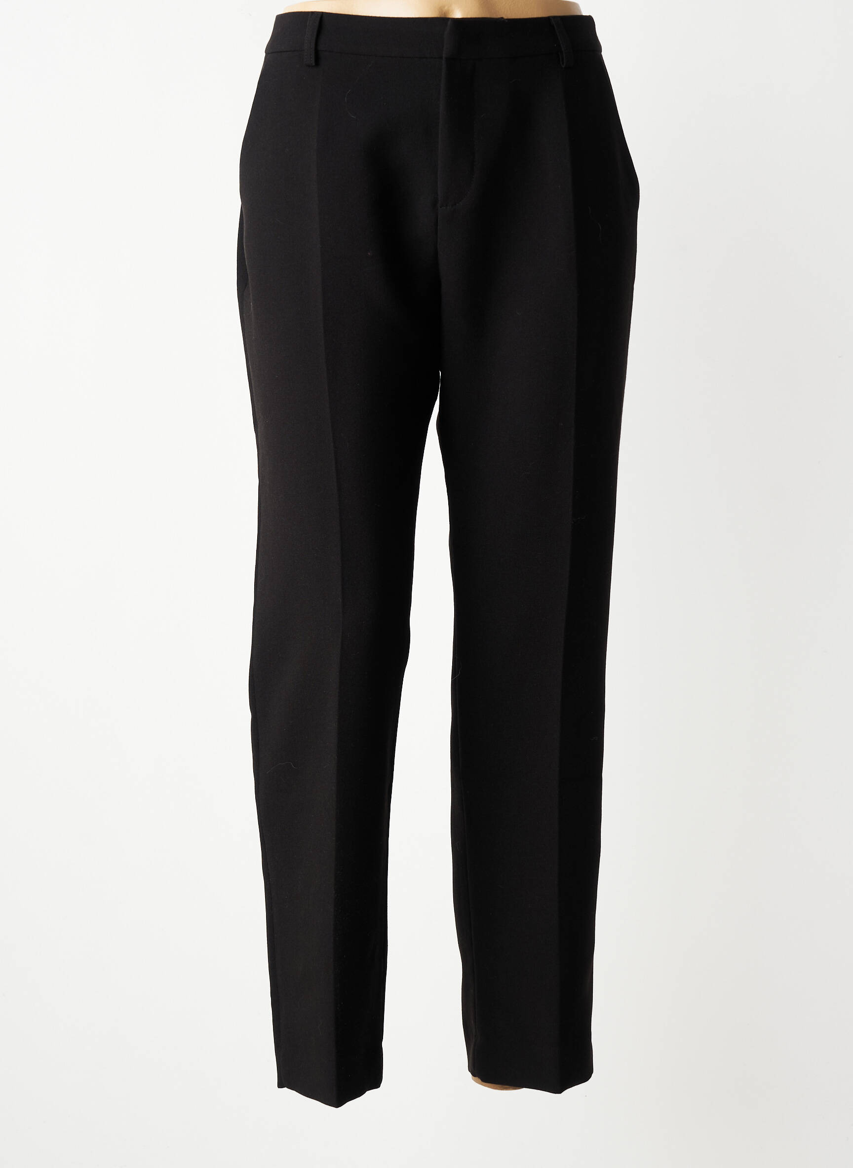 Pantalon drept țesătură crep mărime normală negru SIGNE NATURE femeie