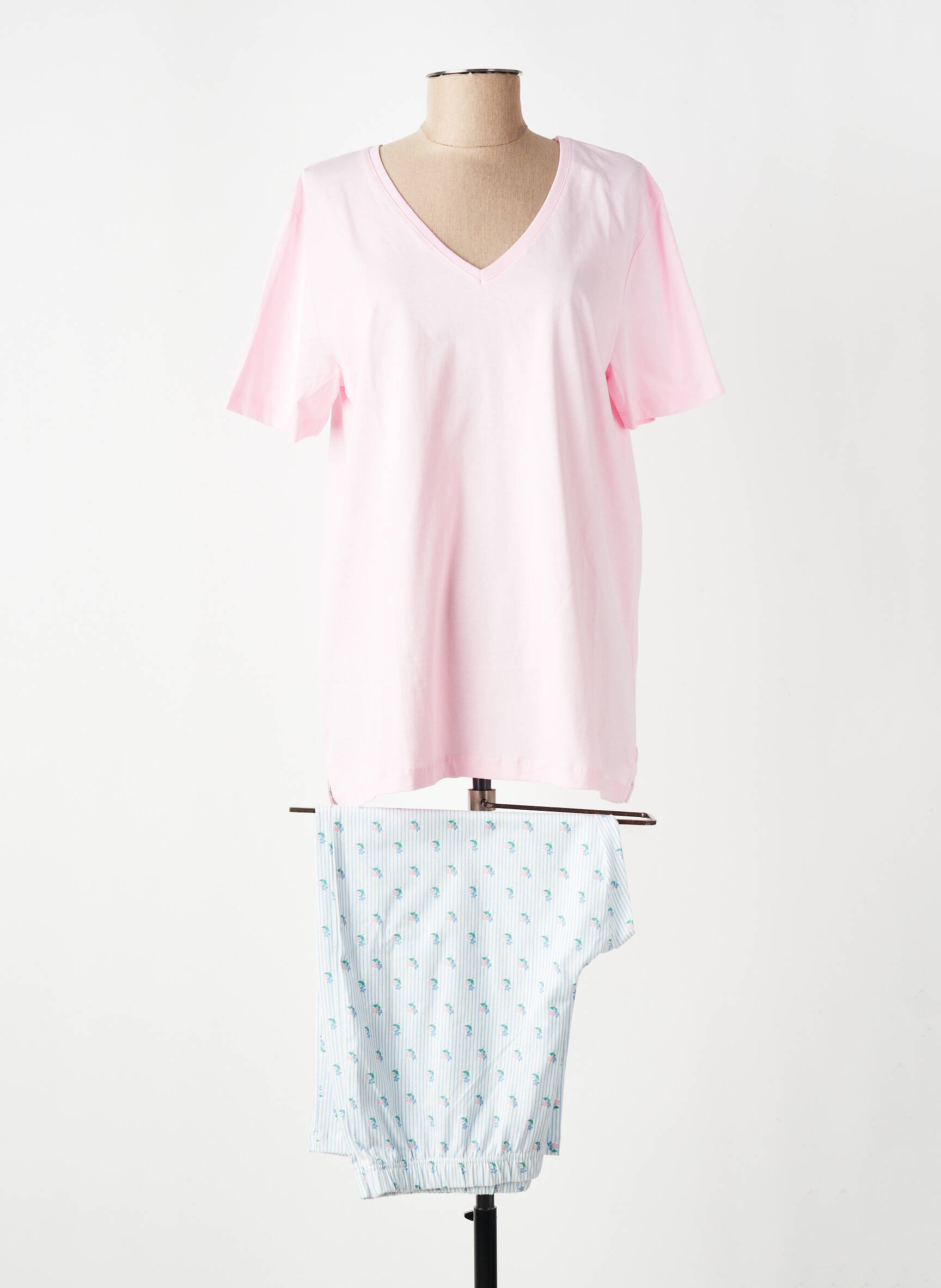 Pijama mâneci scurte roz ARMOR LUX femeie