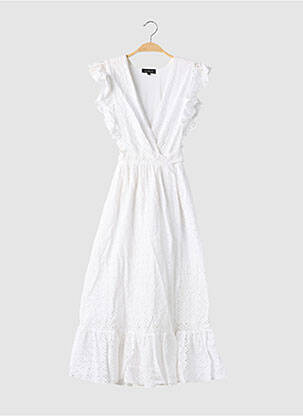 Rochie lungă mâneci scurte mâneci scurte alb MAJORELLE femeie