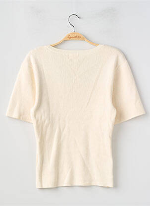 Pulover elasticitate mâneci scurte bej H&M femeie