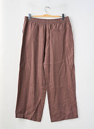Pantalon 7/8 talie elastică mărime normală maro ZARA femeie