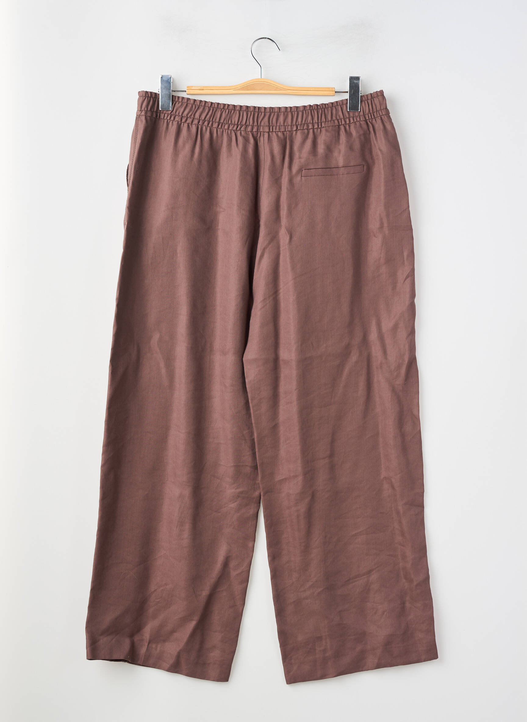 Pantalon 7/8 talie elastică mărime normală maro ZARA femeie