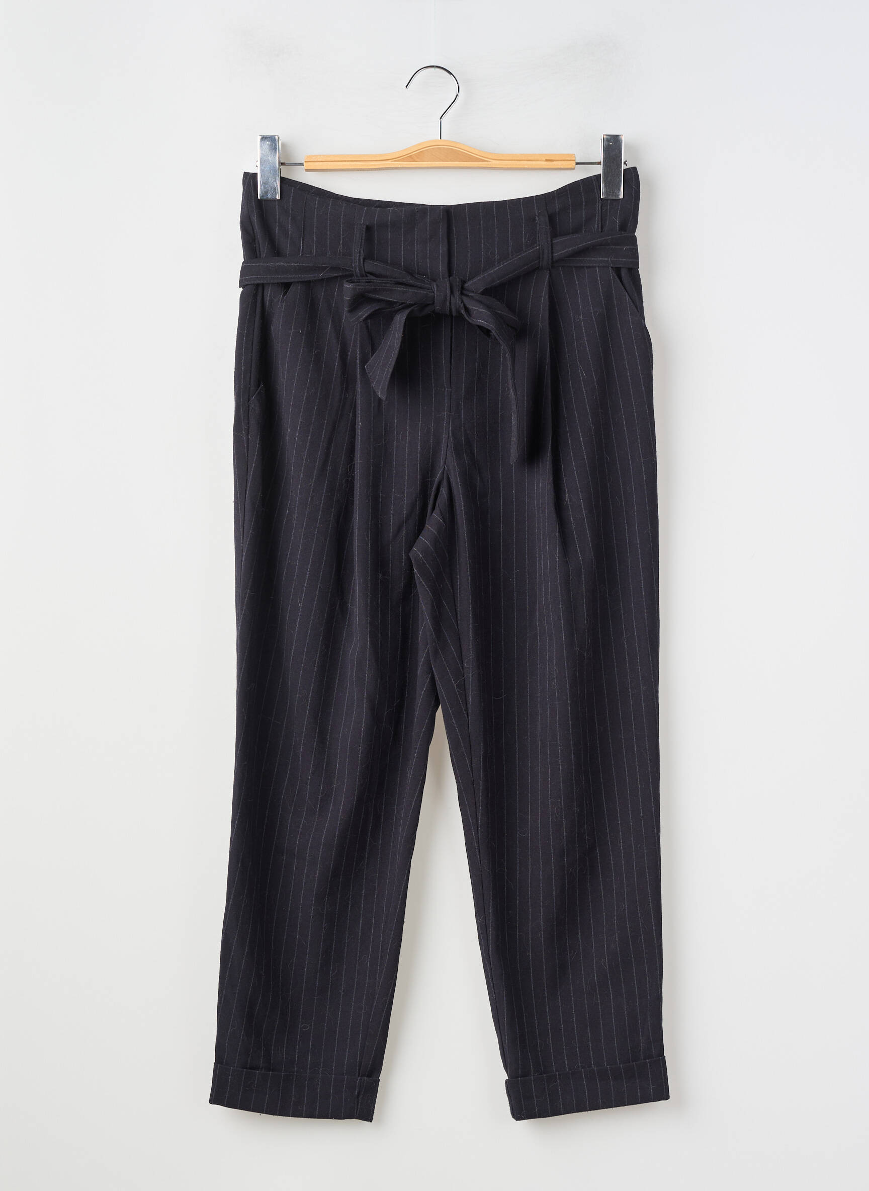 Pantalon drept croială morcov talie înaltă negru NEW LOOK femeie
