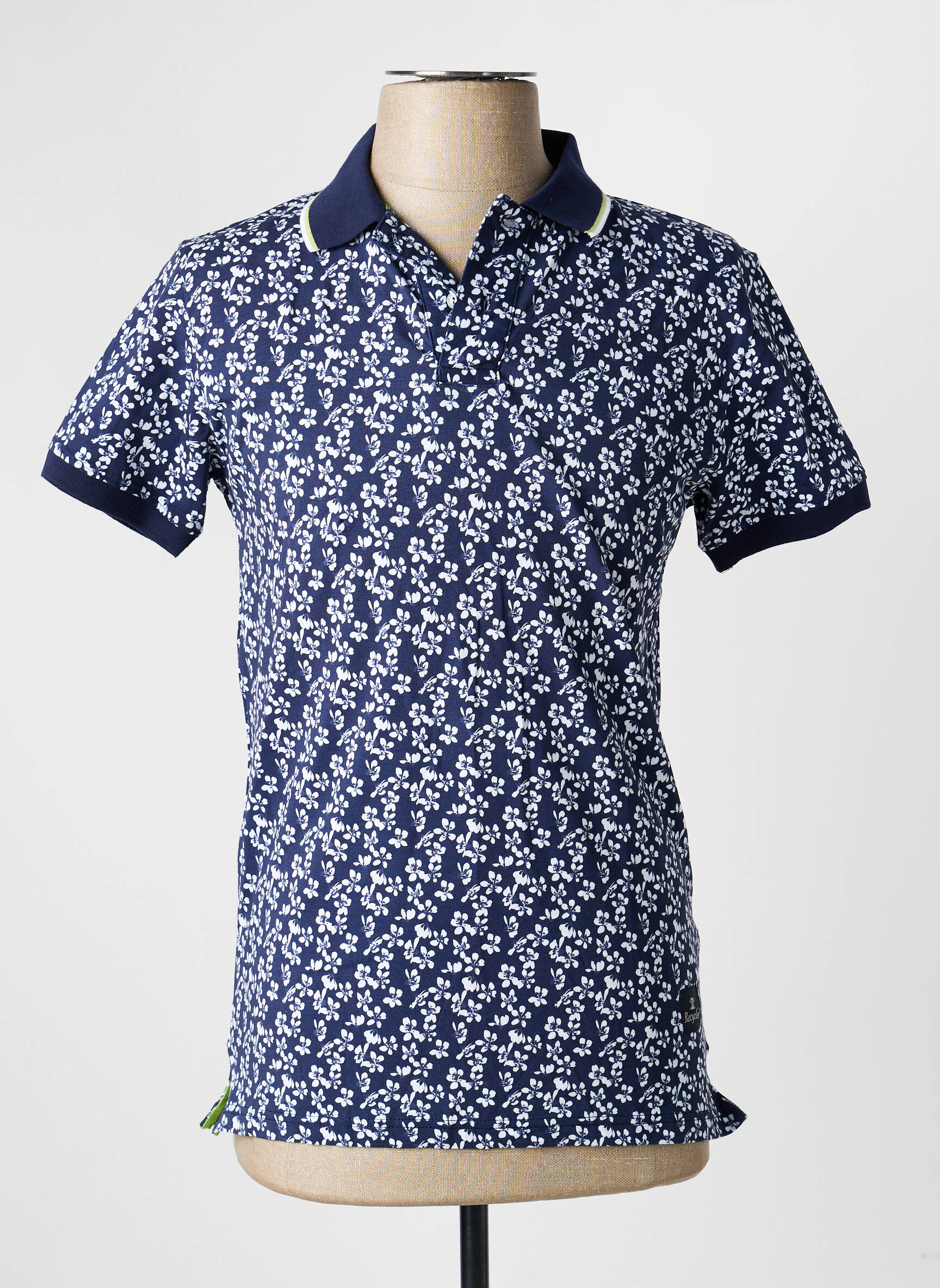 Polo țesătură jersey mâneci scurte albastru RECYCLED ART WORLD bărbat