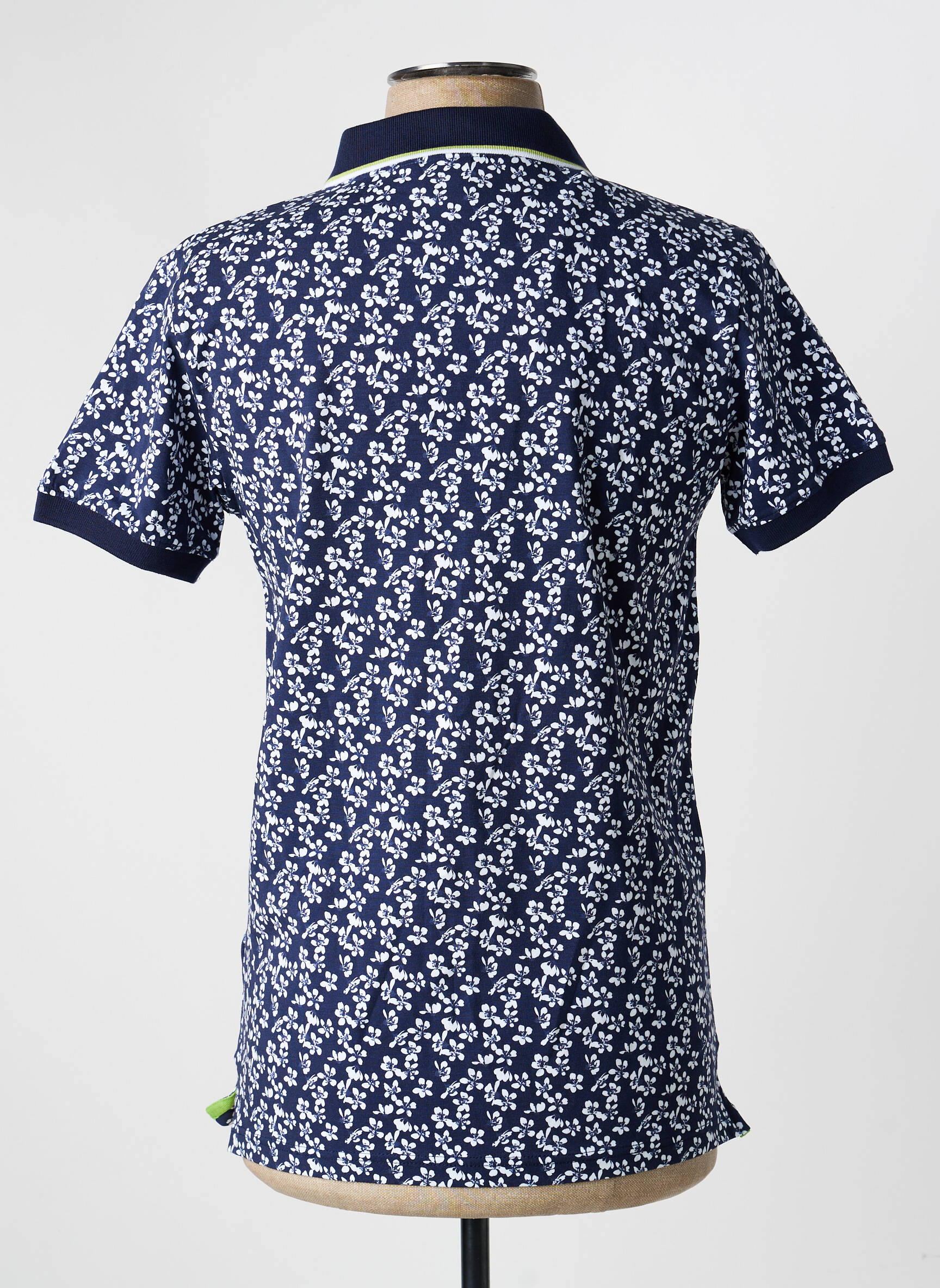 Polo țesătură jersey mâneci scurte albastru RECYCLED ART WORLD bărbat