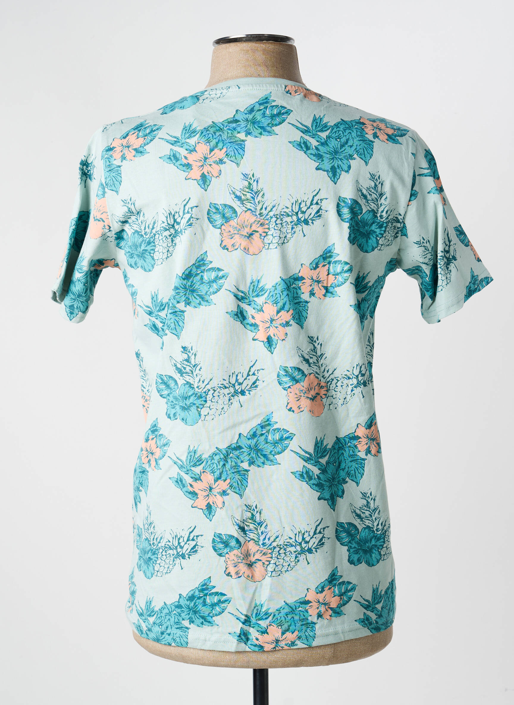 Tricou croială cambrată mâneci scurte albastru REVER FLOW bărbat