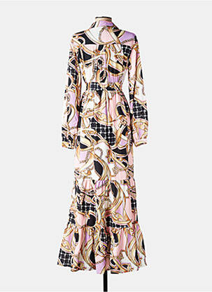 Rochie lungă mâneci lungi mâneci lungi bej FRACOMINA femeie