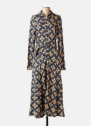 Rochie lungă imprimeu fantezie mâneci lungi albastru 4 FUNKY FLAVOURS femeie