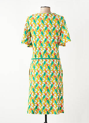 Rochie midi imprimeu fantezie mâneci scurte galben BAKERY LADIES femeie
