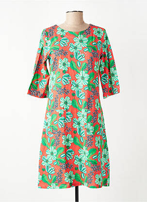 Rochie midi imprimeu floral mâneci 3/4 portocalie CISSI OCH SELMA femeie