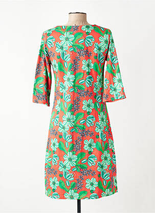 Rochie midi imprimeu floral mâneci 3/4 portocalie CISSI OCH SELMA femeie