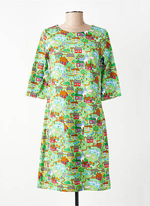 Rochie midi mâneci 3/4 mâneci 3/4 verde CISSI OCH SELMA femeie