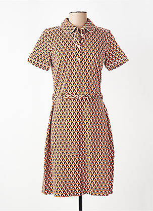 Rochie midi mâneci scurte mâneci scurte maro 4 FUNKY FLAVOURS femeie