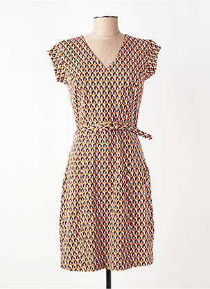 Rochie scurtă mâneci scurte mâneci scurte maro 4 FUNKY FLAVOURS femeie