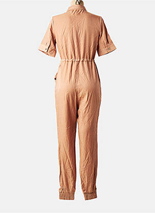 Salopetă-pantalon guler de bluză mâneci scurte maro KOOIOOK femeie