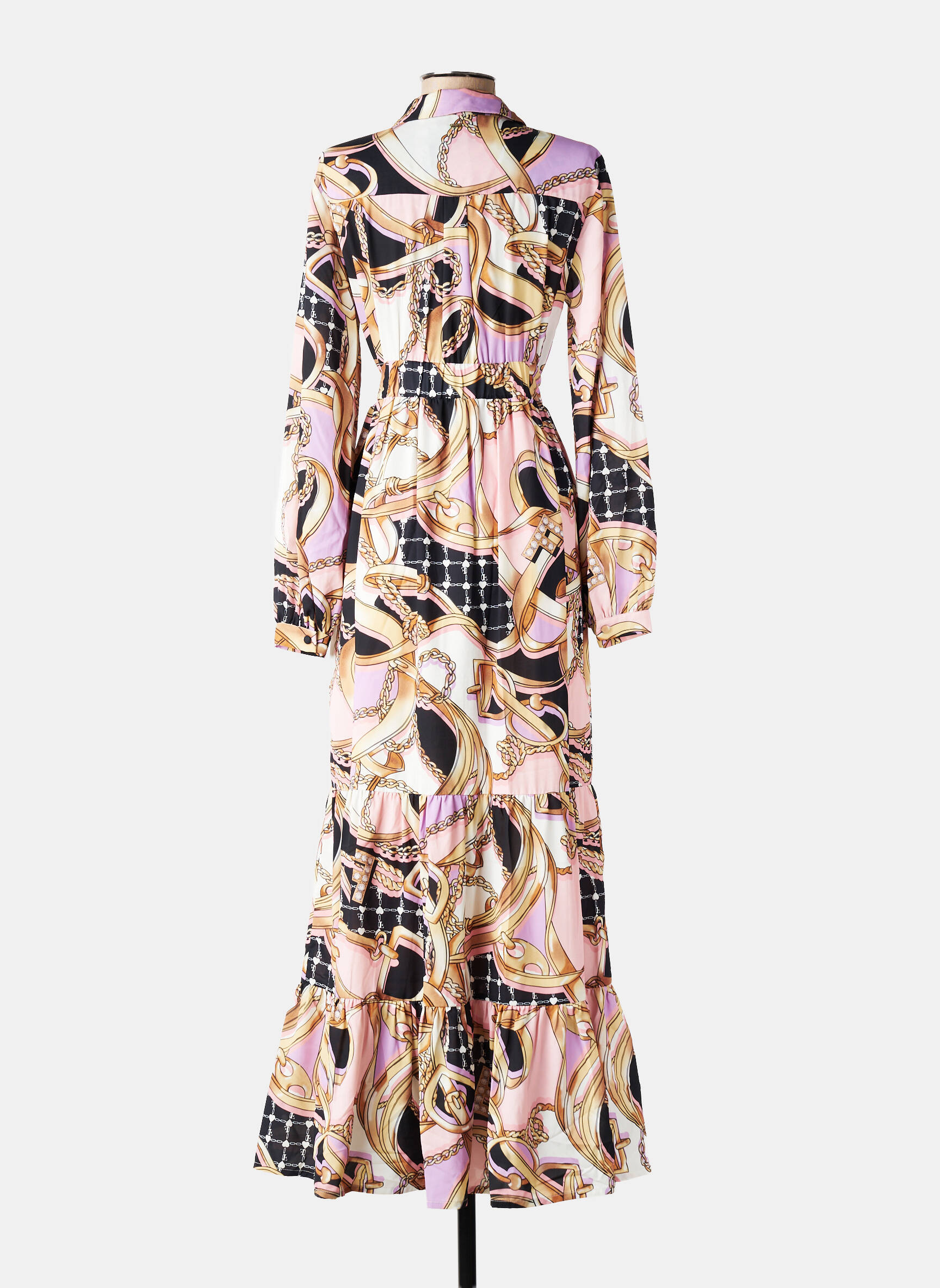 Rochie lungă mâneci lungi mâneci lungi bej FRACOMINA femeie