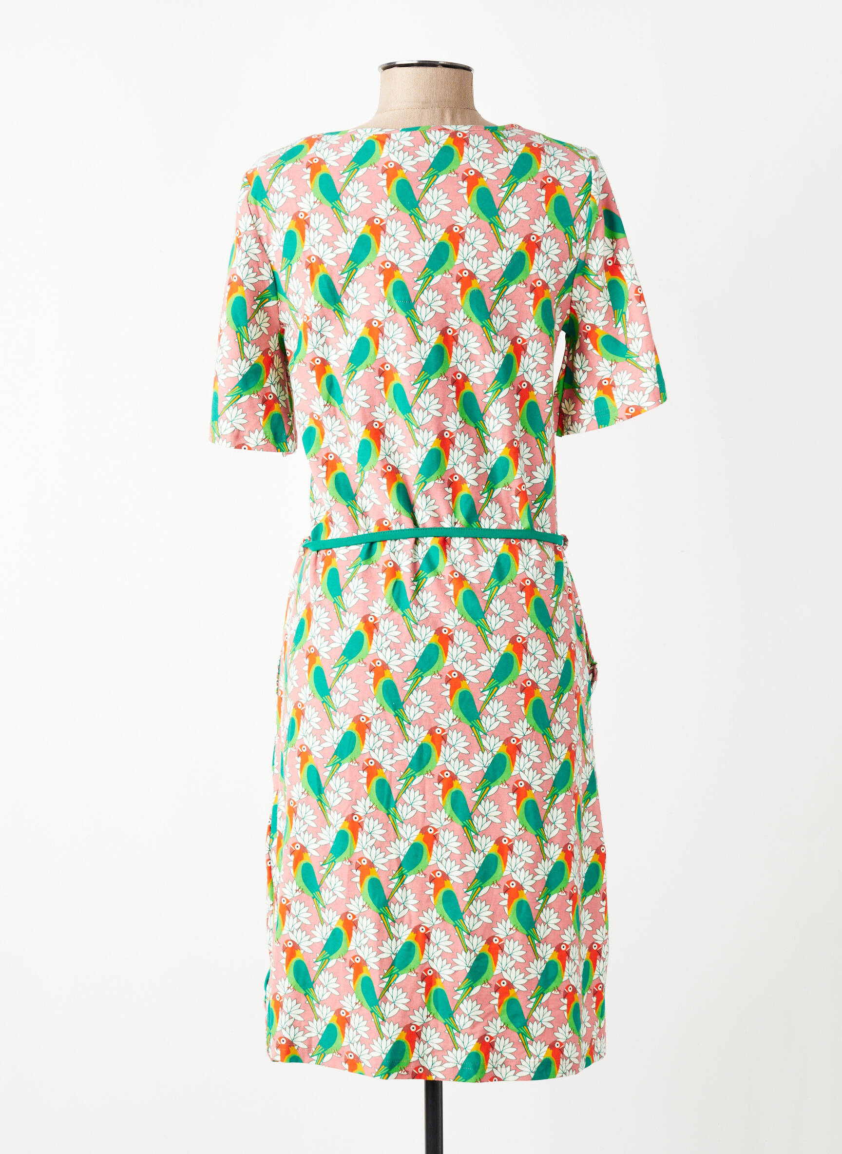 Rochie midi imprimeu fantezie mâneci scurte roz BAKERY LADIES femeie
