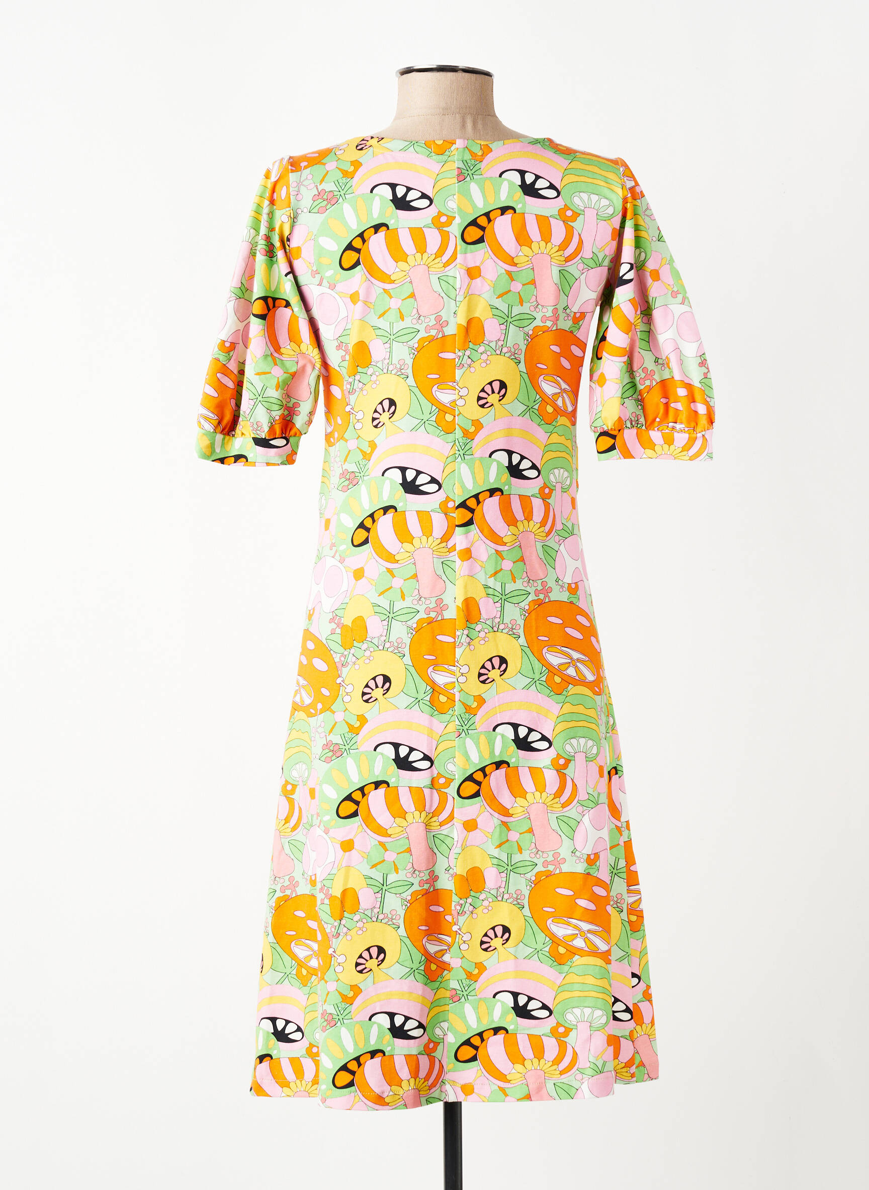 Rochie midi mâneci 3/4 mâneci 3/4 portocalie MARGOT femeie