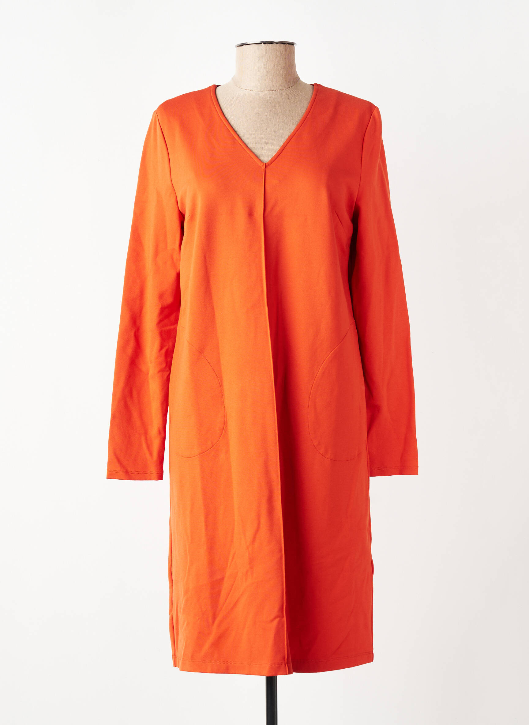 Rochie midi mâneci lungi mâneci lungi portocalie ZILCH femeie
