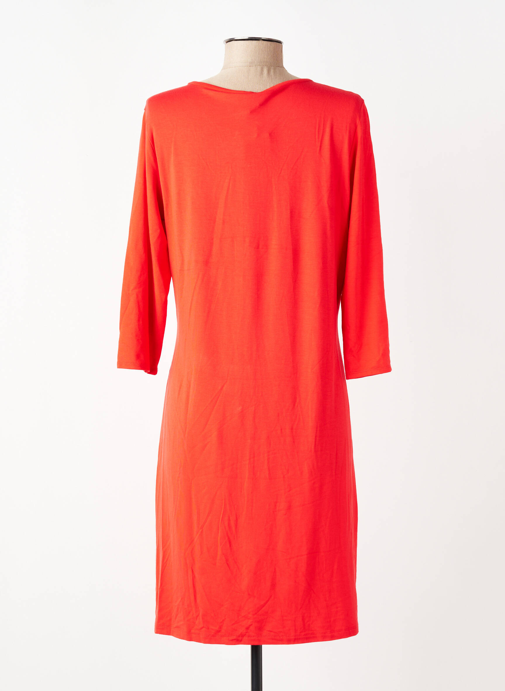 Rochie midi mâneci 3/4 mâneci 3/4 portocalie ZILCH femeie