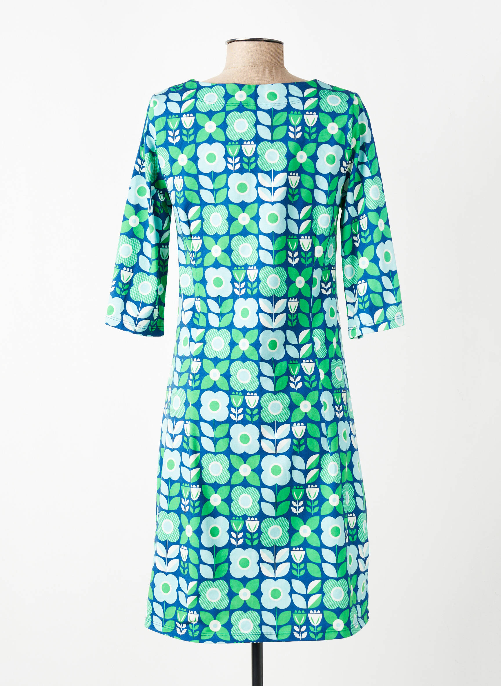 Rochie midi imprimeu floral mâneci 3/4 albastru CISSI OCH SELMA femeie
