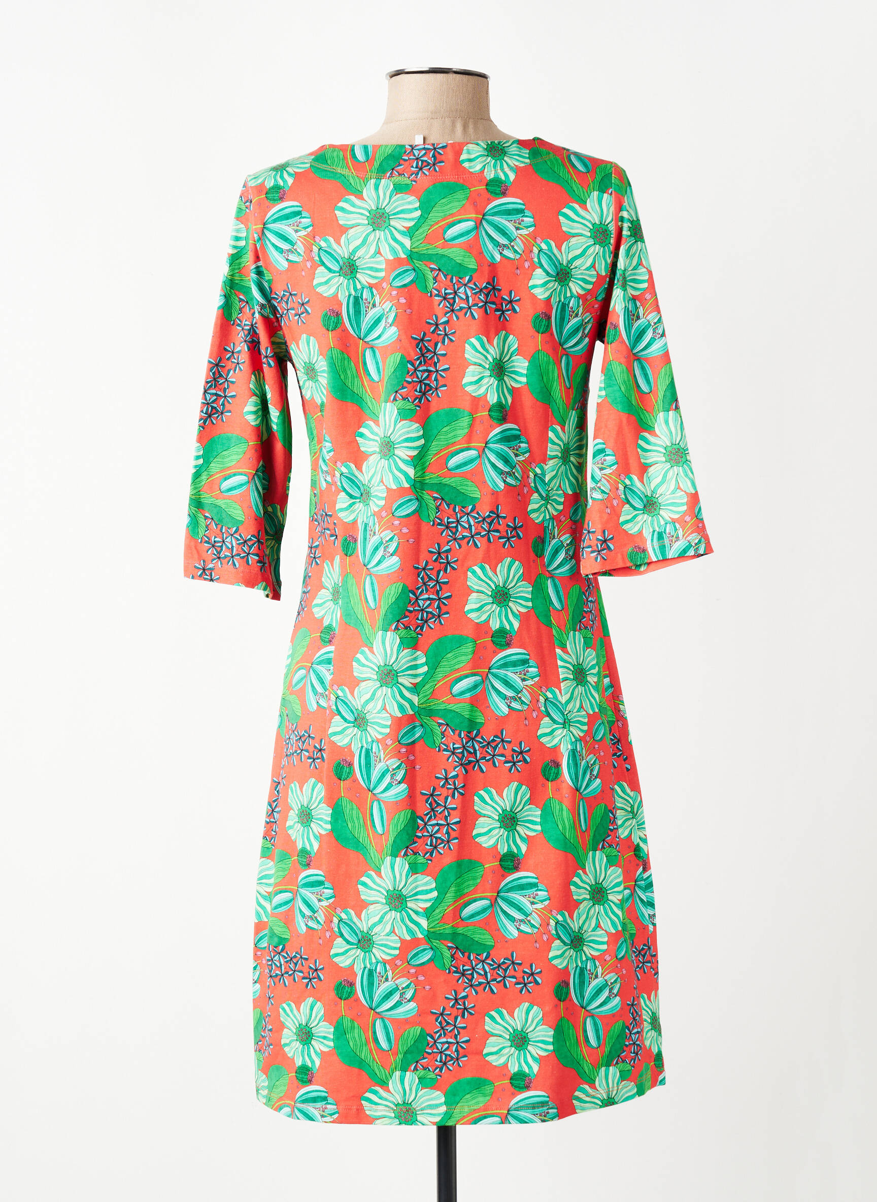 Rochie midi imprimeu floral mâneci 3/4 portocalie CISSI OCH SELMA femeie