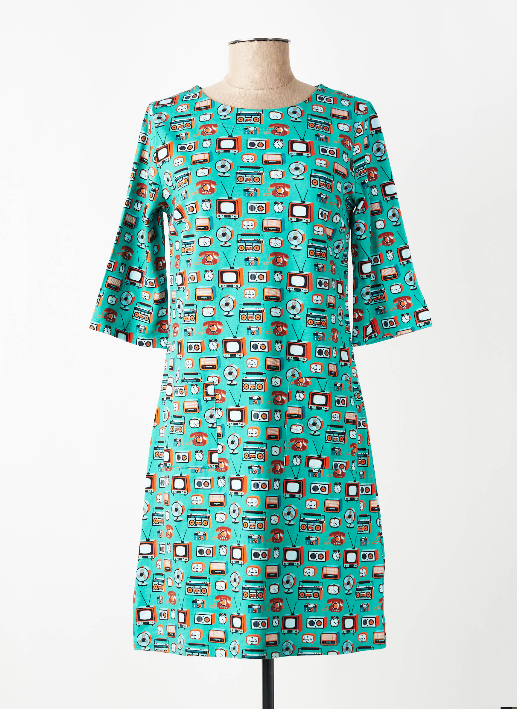 Rochie scurtă mâneci 3/4 mâneci 3/4 albastru CISSI OCH SELMA femeie