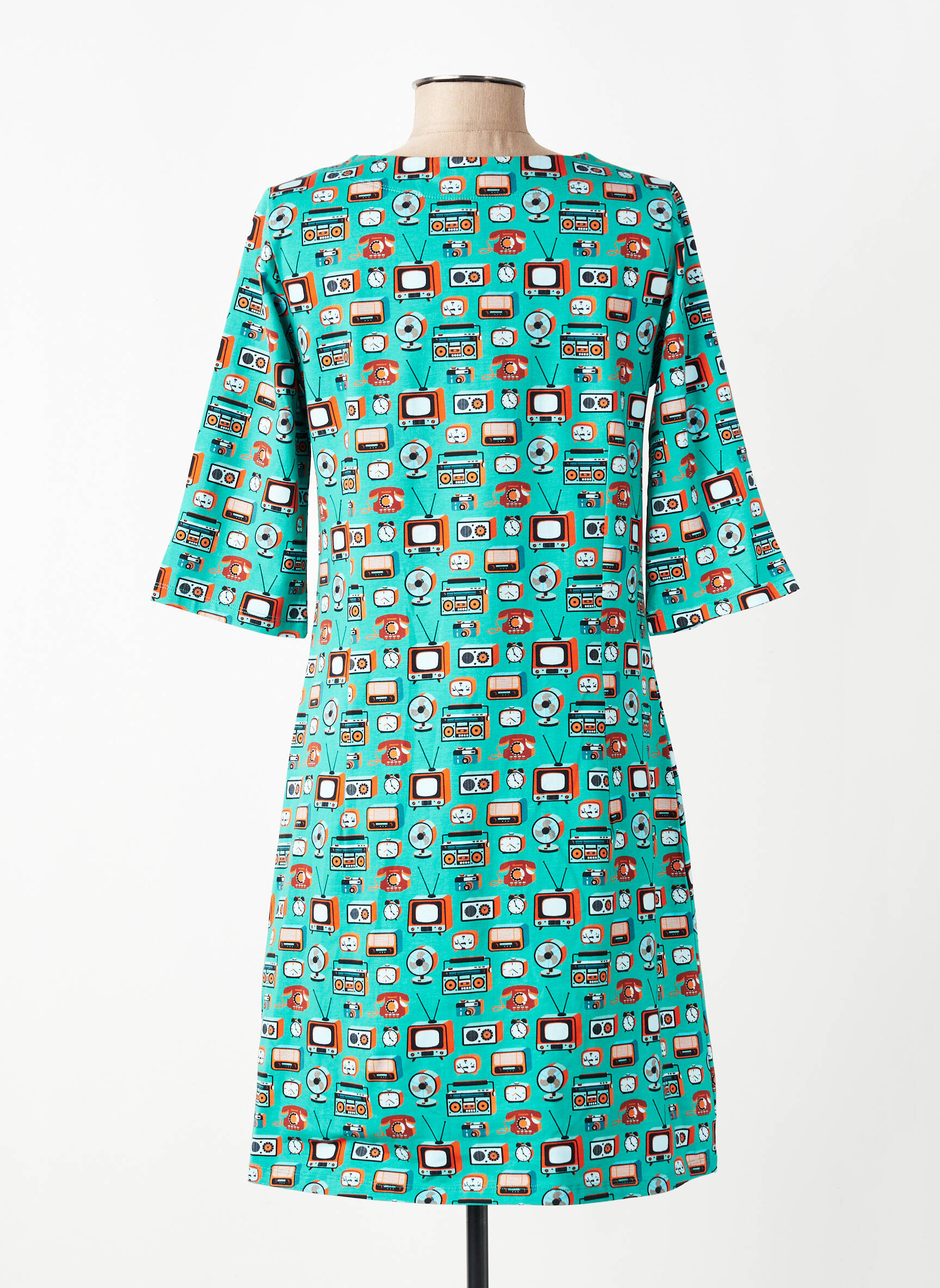 Rochie scurtă mâneci 3/4 mâneci 3/4 albastru CISSI OCH SELMA femeie
