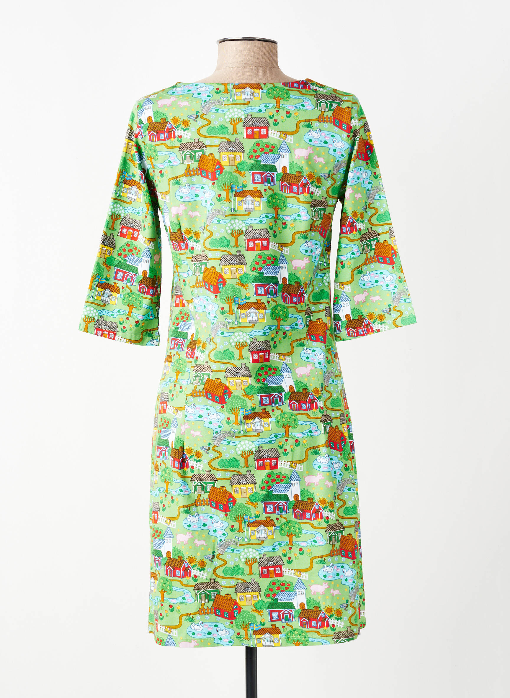 Rochie midi mâneci 3/4 mâneci 3/4 verde CISSI OCH SELMA femeie