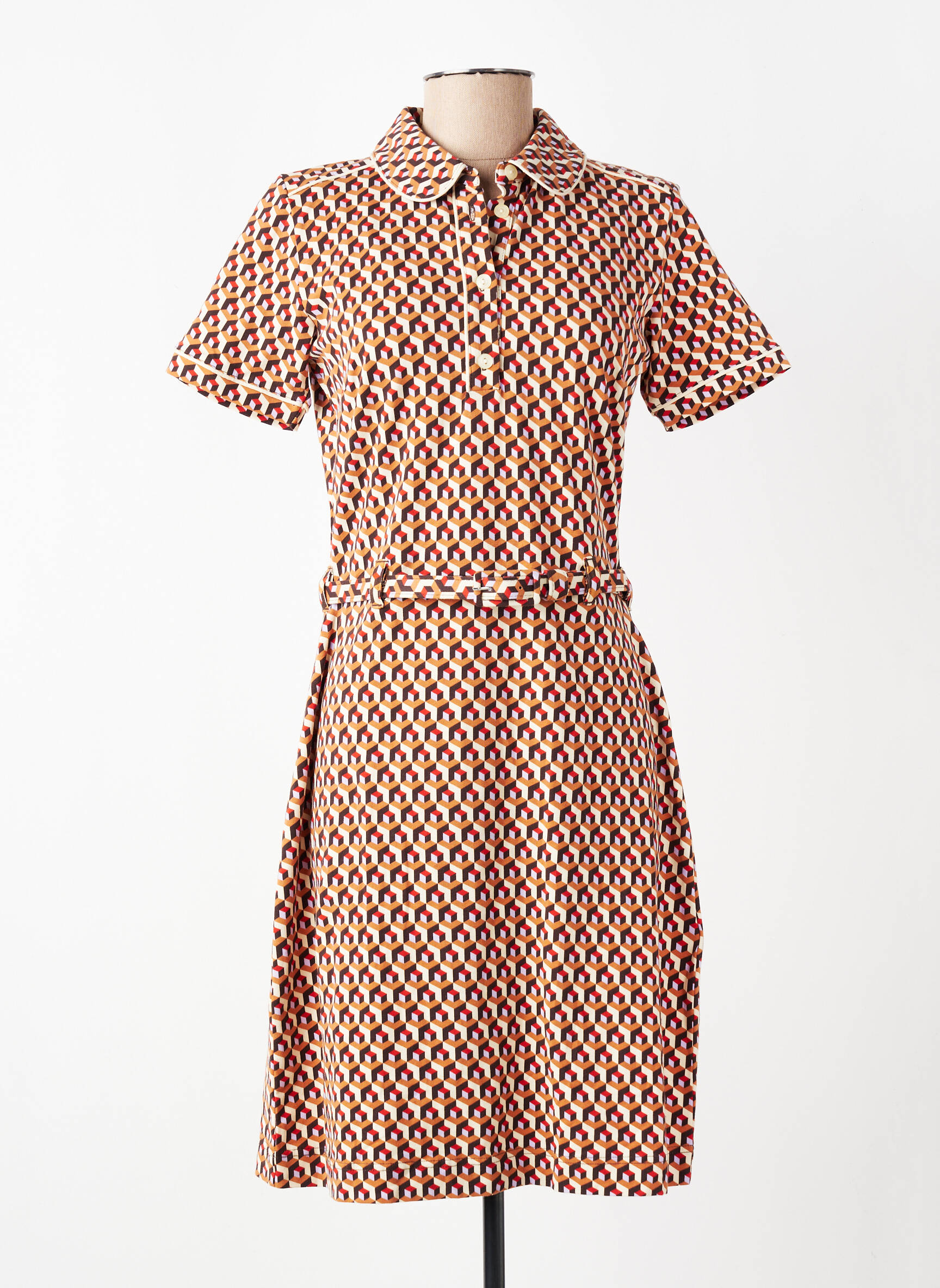 Rochie midi mâneci scurte mâneci scurte maro 4 FUNKY FLAVOURS femeie