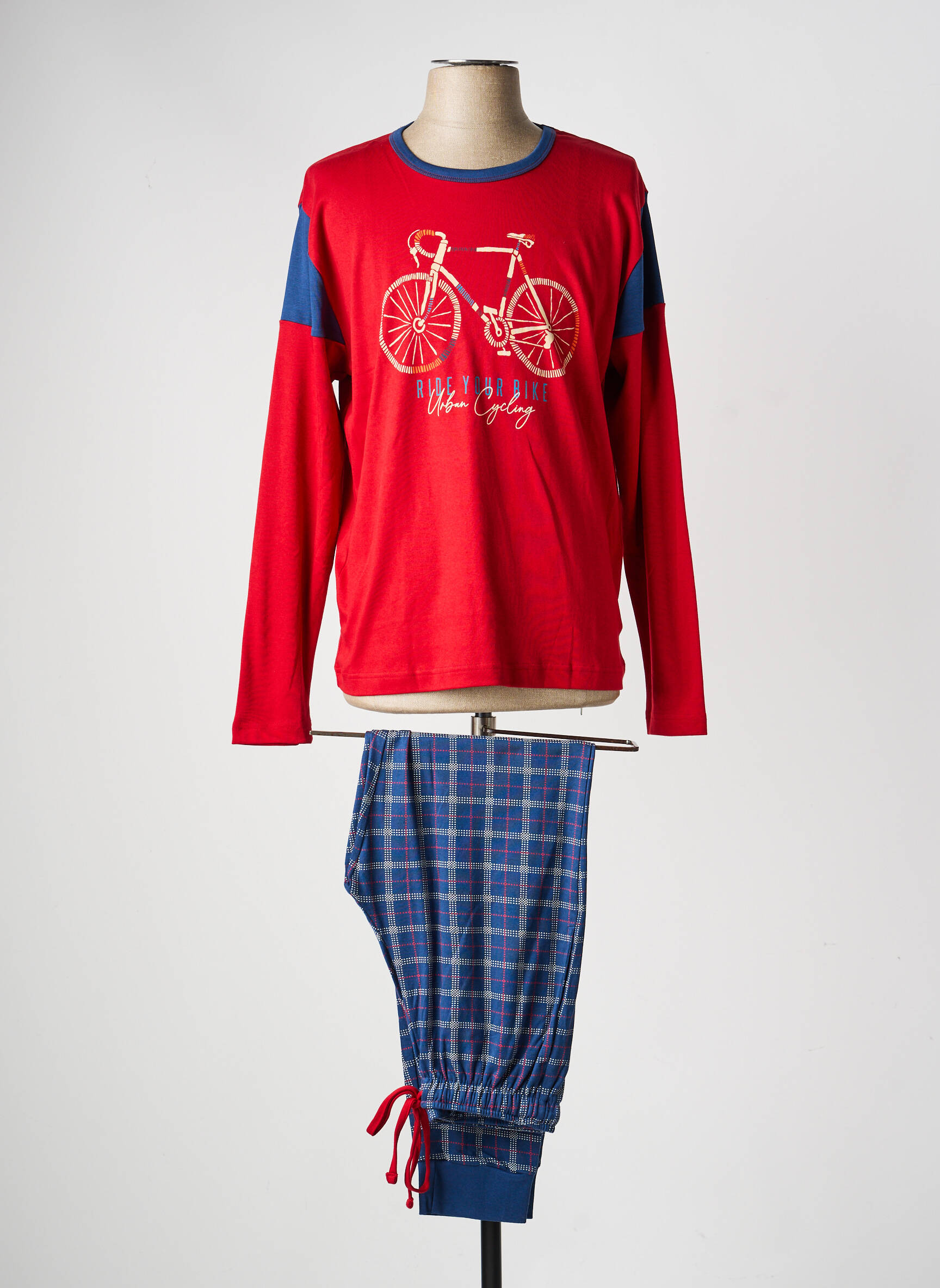 Pijama țesătură jerseu roșu MASSANA femeie