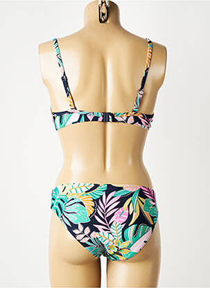 Costum de baie din două piese elasticitate sutien balconet cu decolteu înalt verde SUNMARIN femeie