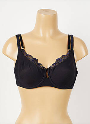 Sutien efect material satinat sutien cupe întregi cu decolteu înalt negru FLORALE BY TRIUMPH femeie
