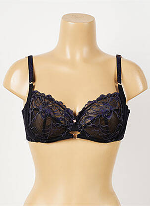 Sutien efect material satinat sutien cupe întregi cu decolteu înalt negru FLORALE BY TRIUMPH femeie