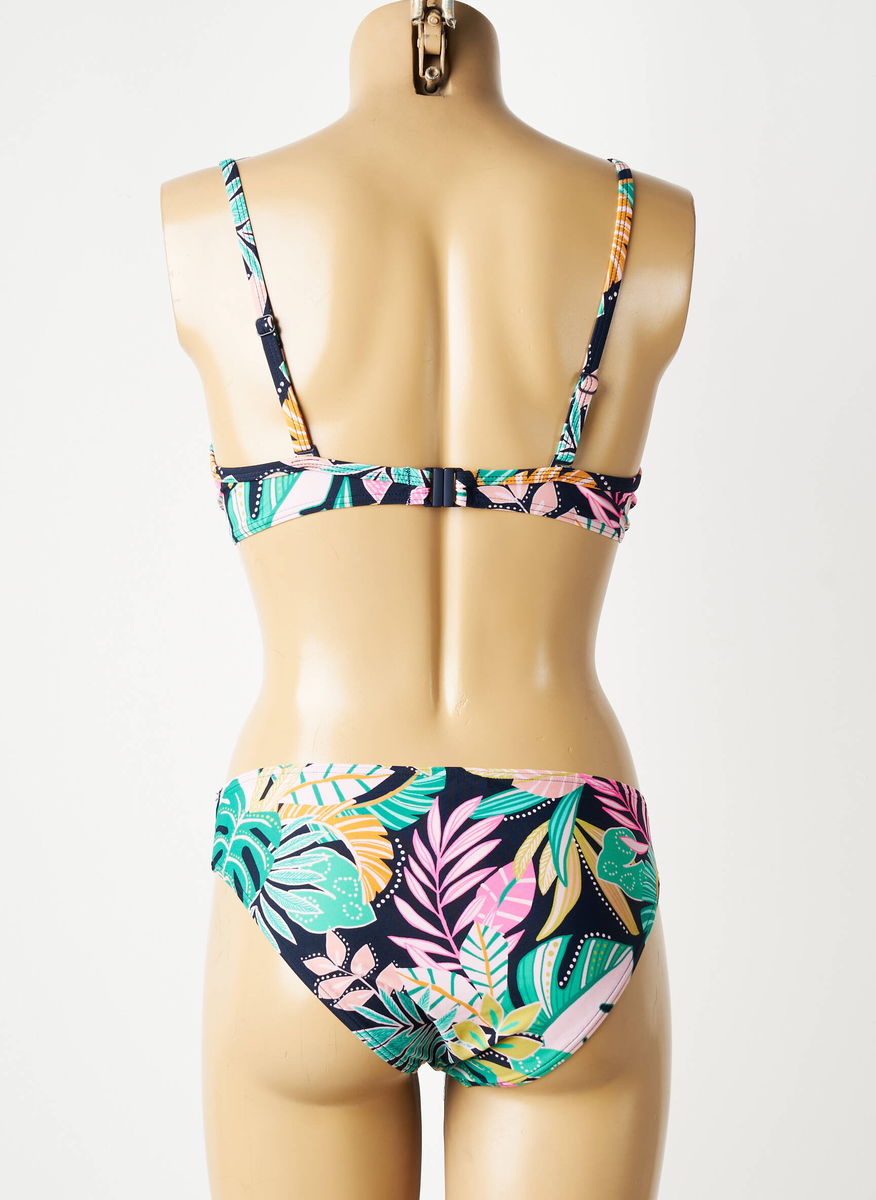 Costum de baie din două piese elasticitate sutien balconet cu decolteu înalt verde SUNMARIN femeie