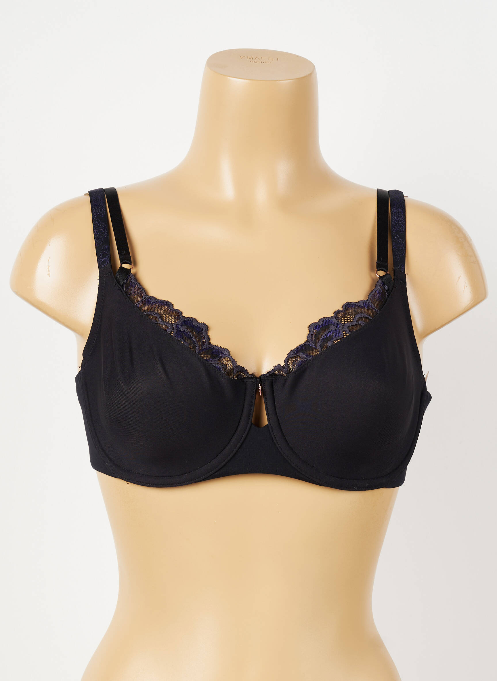 Sutien efect material satinat sutien cupe întregi cu decolteu înalt negru FLORALE BY TRIUMPH femeie