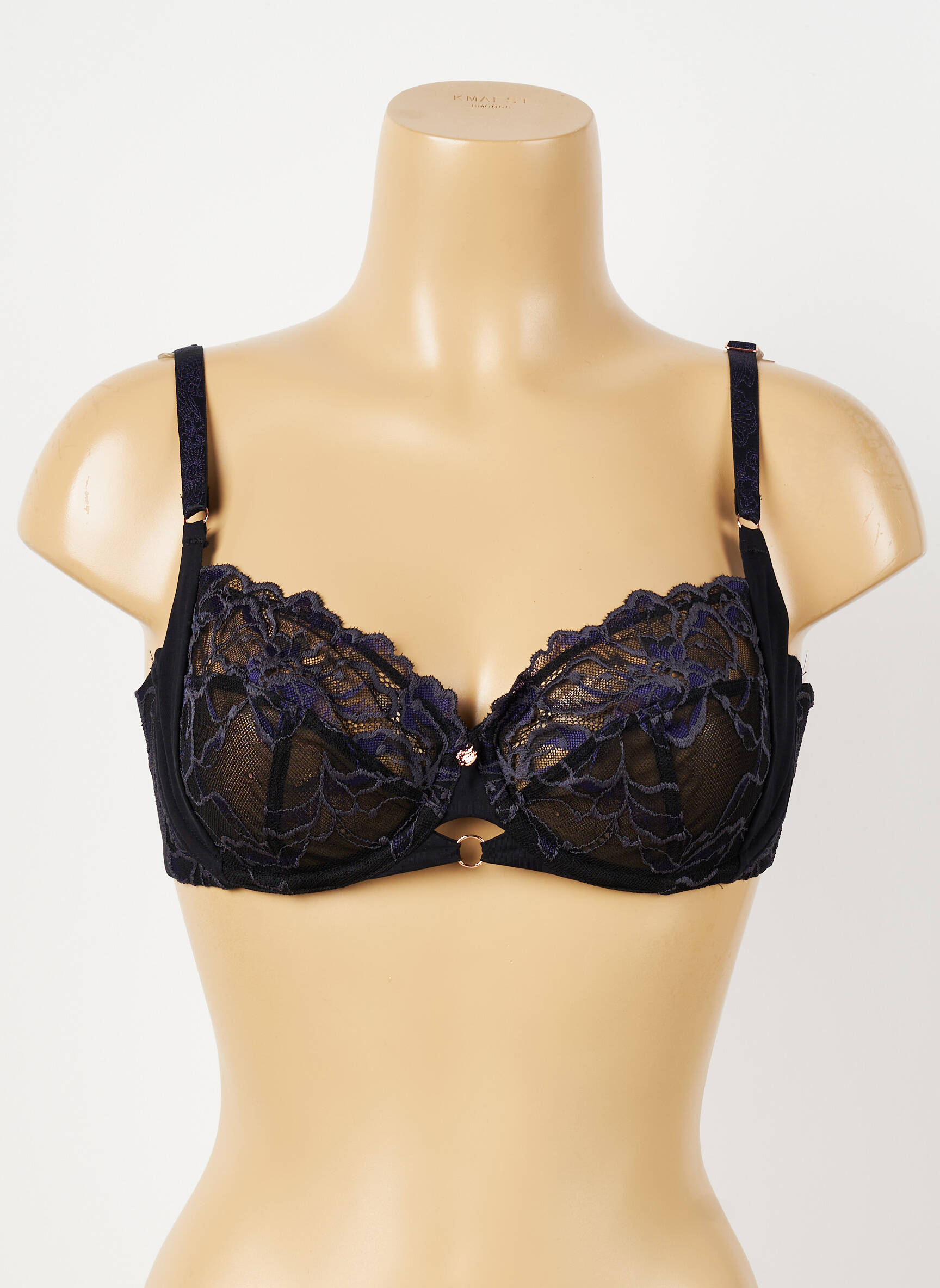 Sutien efect material satinat sutien cupe întregi cu decolteu înalt negru FLORALE BY TRIUMPH femeie
