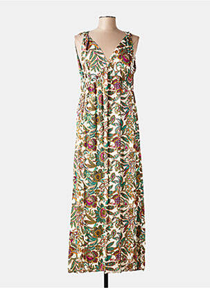 Rochie lungă țesătură poplin fără mâneci verde ELORA femeie