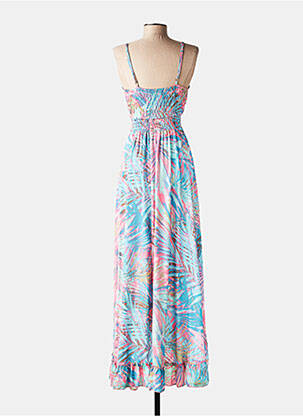 Rochie lungă imprimeu fantezie bretele subțiri albastru YYDS (YOUR YOUTHFUL DRESS STYLE) femeie