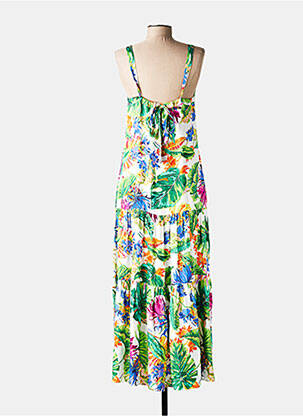 Rochie lungă țesătură poplin fără mâneci verde LISE CHARMEL femeie
