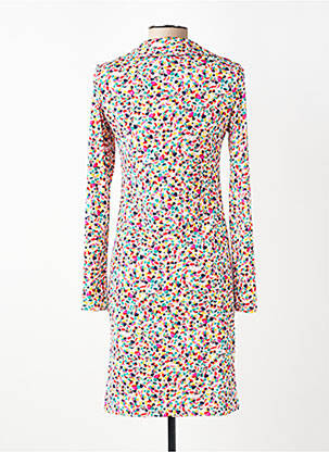 Rochie midi imprimeu fantezie mâneci lungi alb JOY'S PARIS femeie