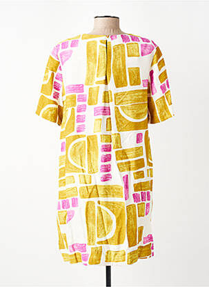 Rochie scurtă mâneci scurte mâneci scurte galben LAST QUEEN femeie